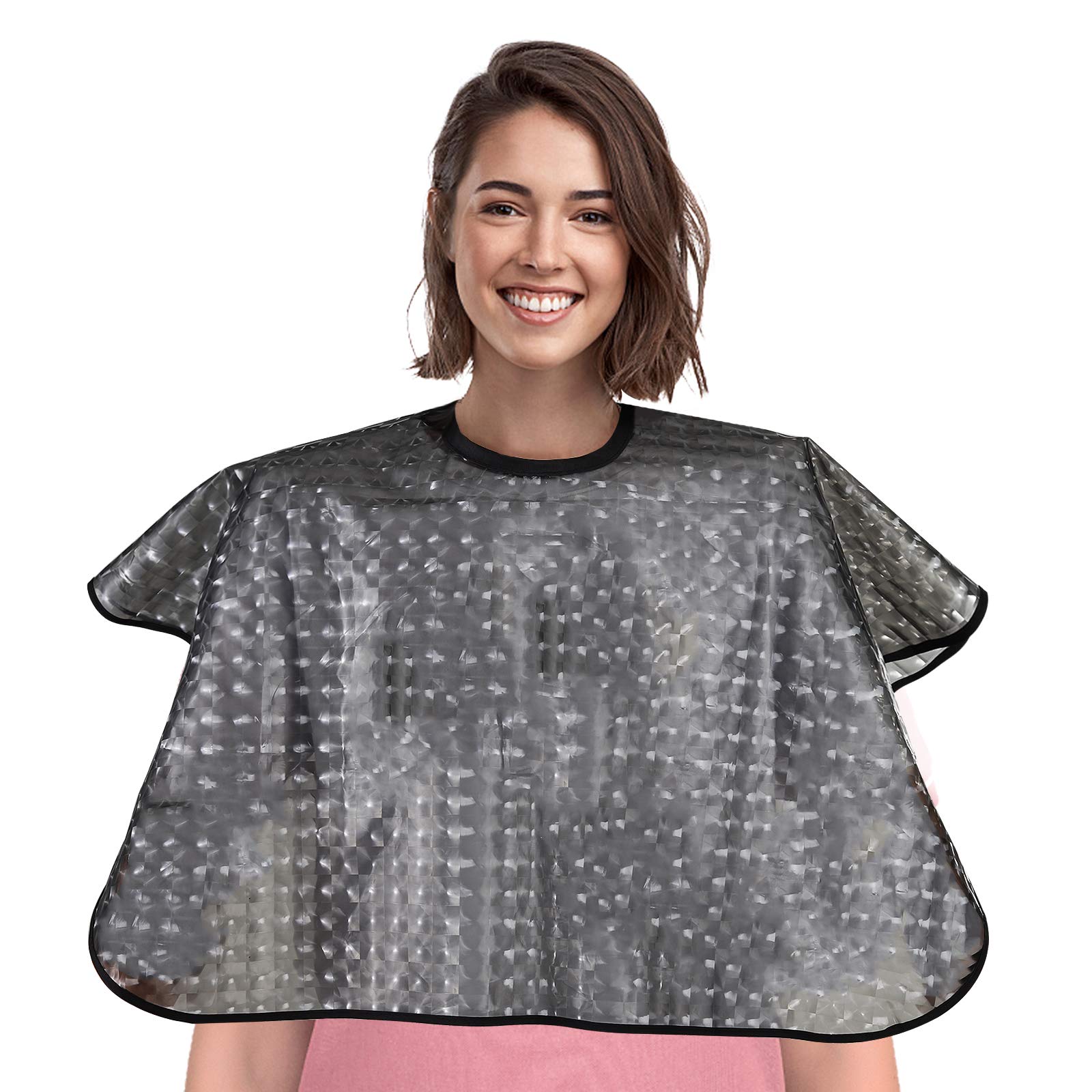YELEGAI waterproof hair-dye cape in black for salons and home color sessions.