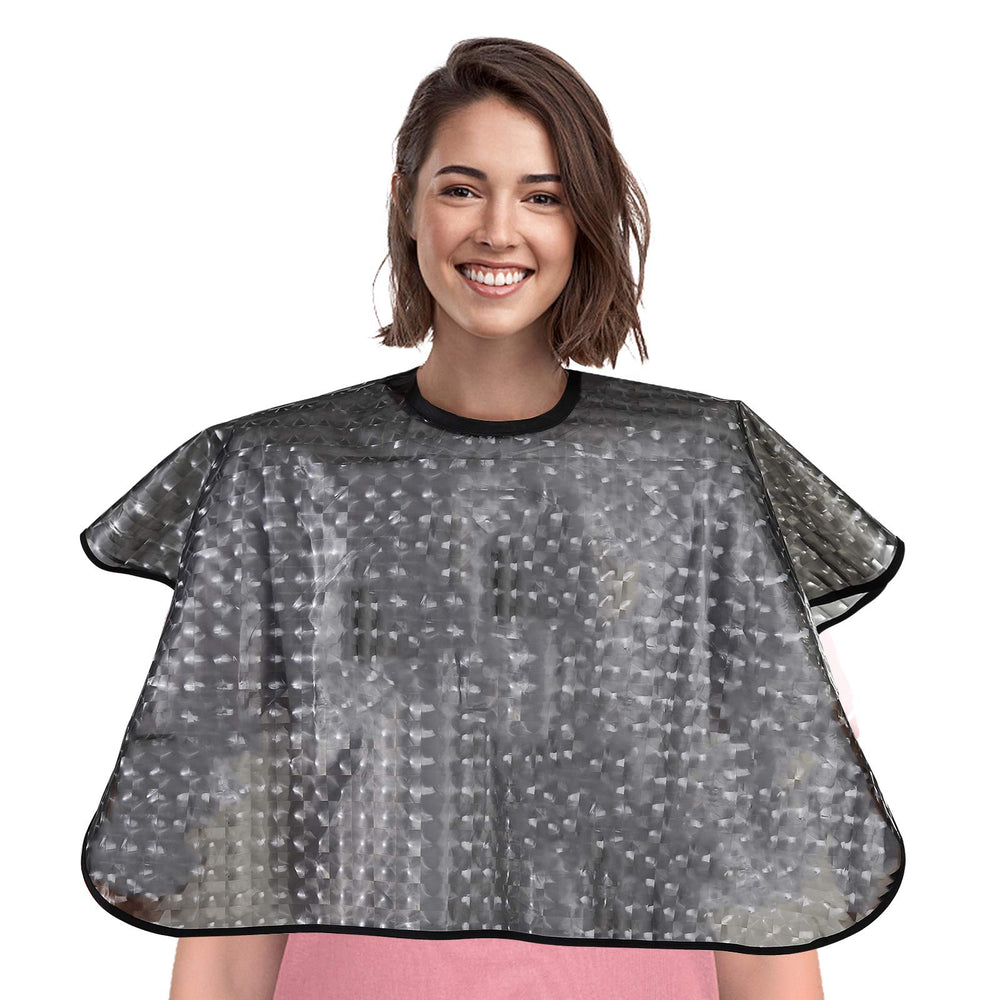 YELEGAI waterproof hair-dye cape in black for salons and home color sessions.