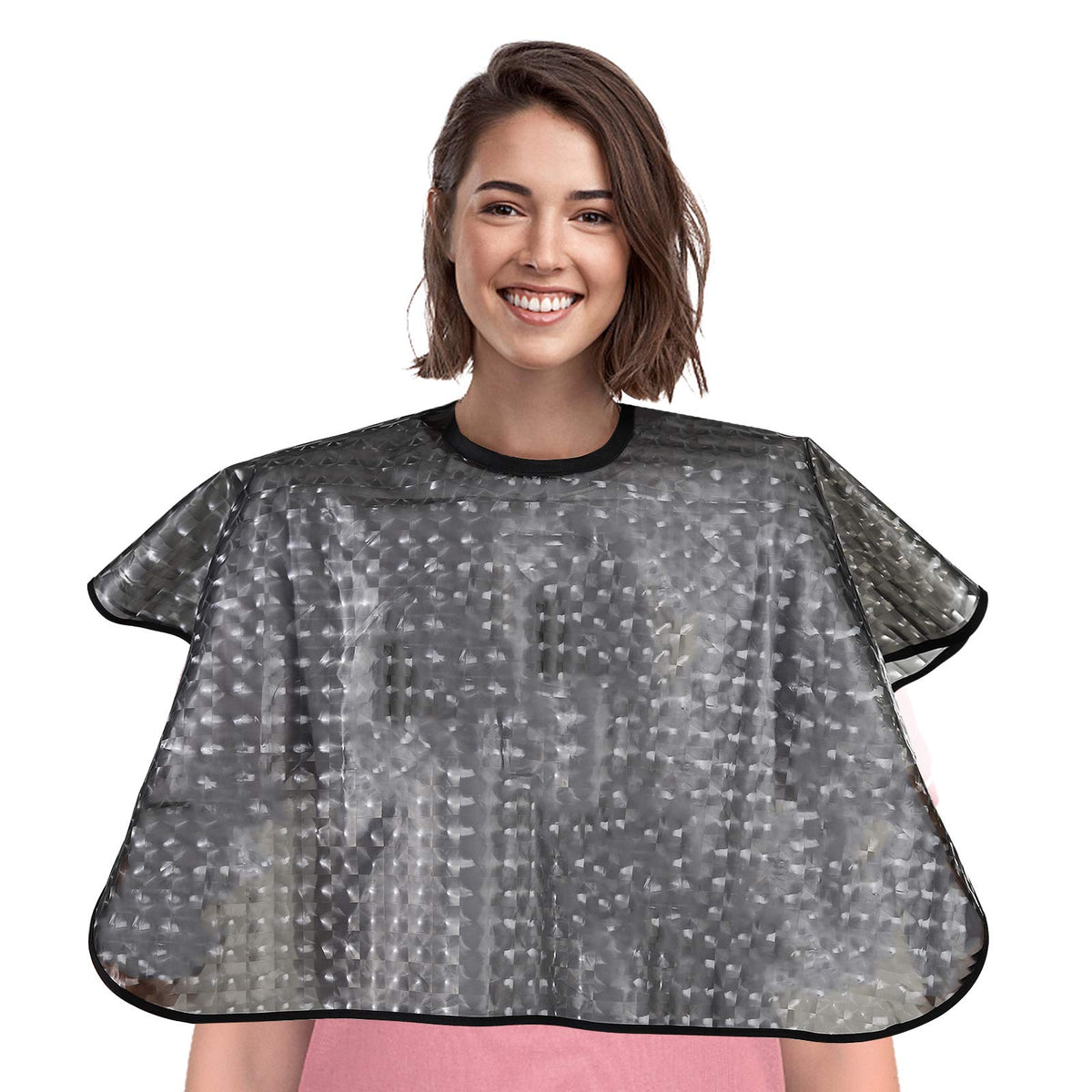 YELEGAI waterproof hair-dye cape in black for salons and home color sessions.