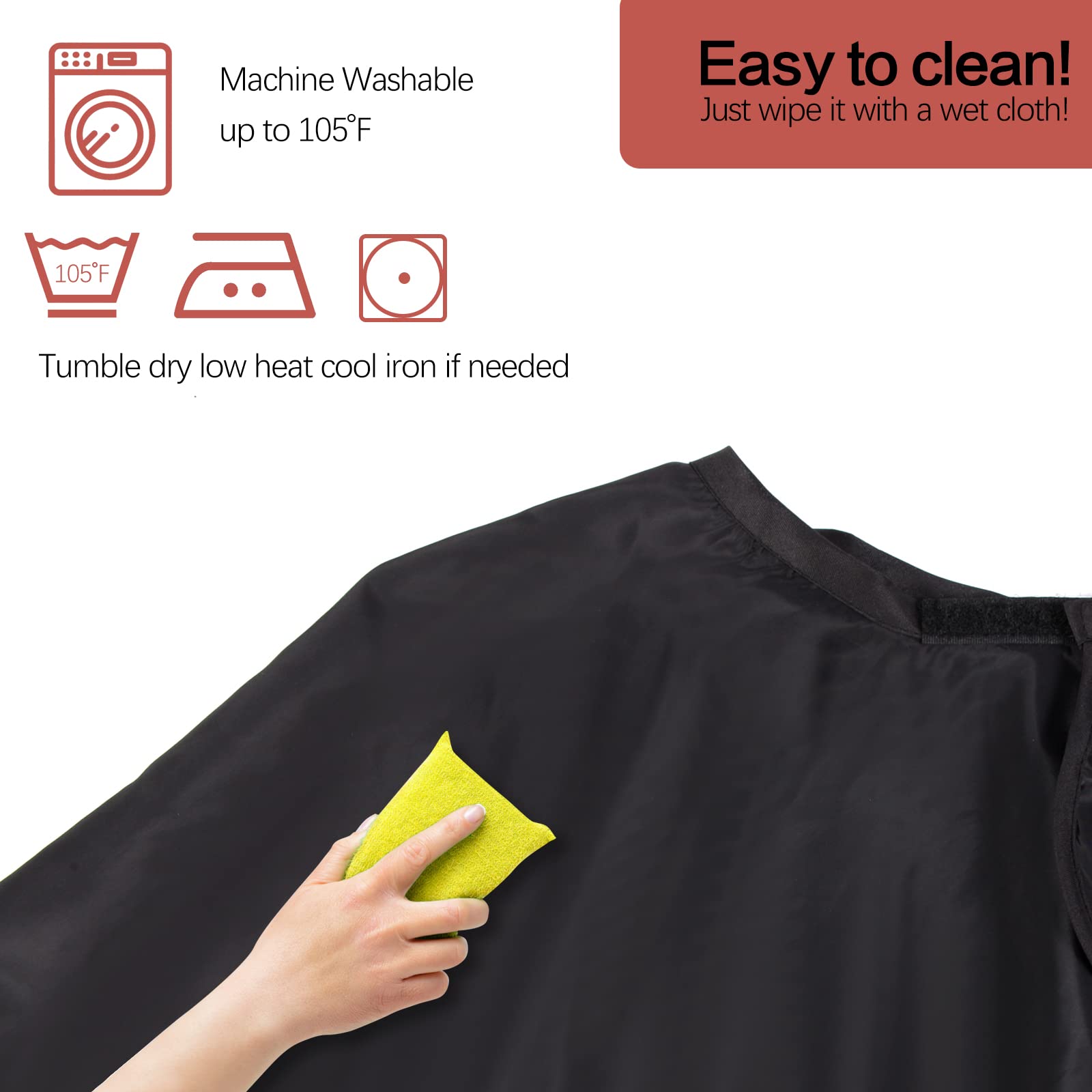 YELEGAI cape used during hair coloring provides protection against dye splashes.