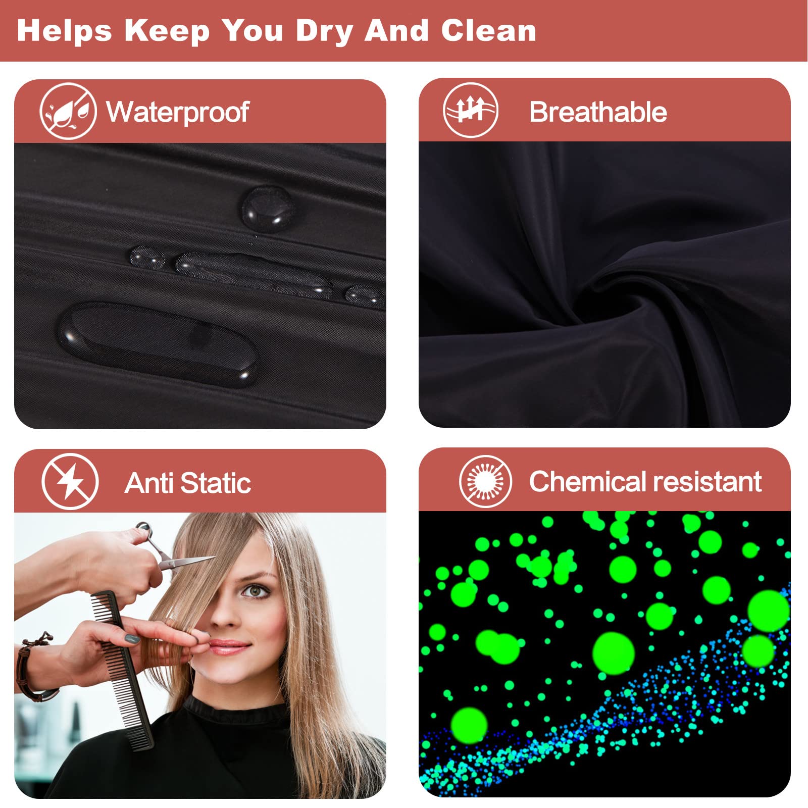 YELEGAI barber cape neck adjustable for a comfortable fit on various neck sizes.