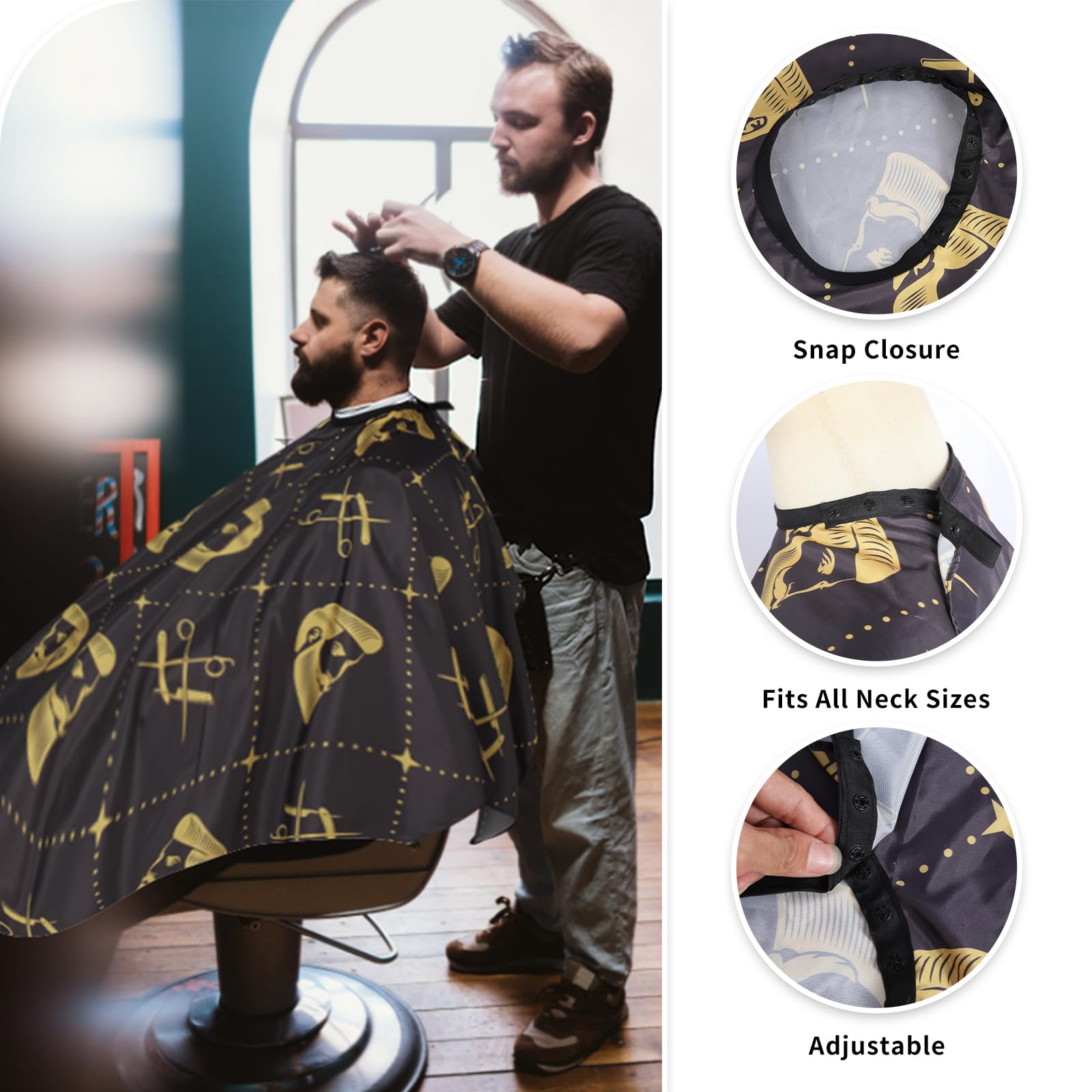 YELEGAI water-repellent cape fabric resists splashes during dye tasks.