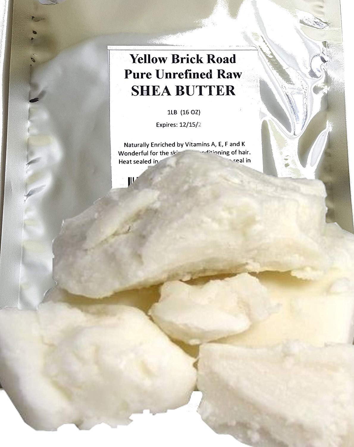 Yellow Brick Road manteca de karité cruda Ivory 1lb, textura sedosa para piel