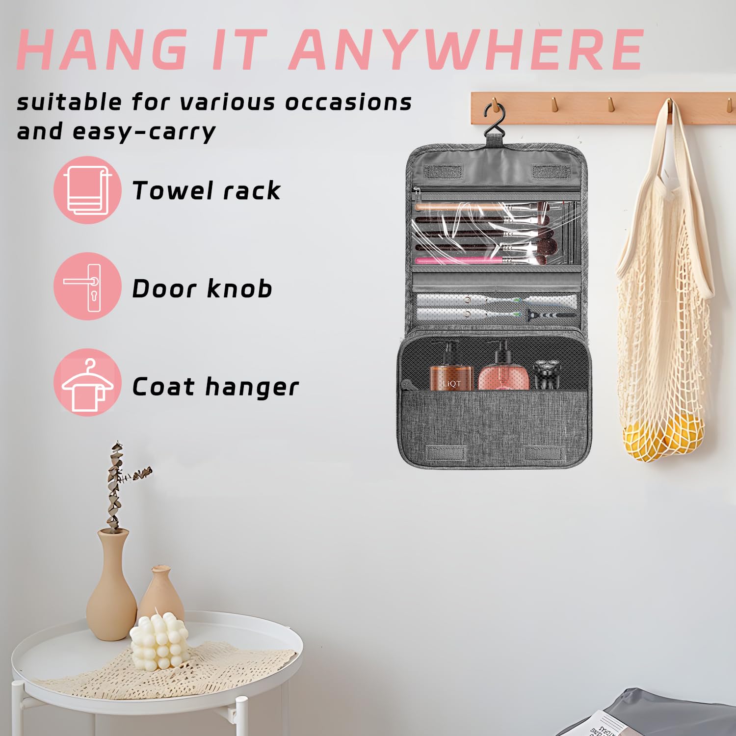 YEMEDA Toiletry Bag versatile organizer for daily trips and trips.