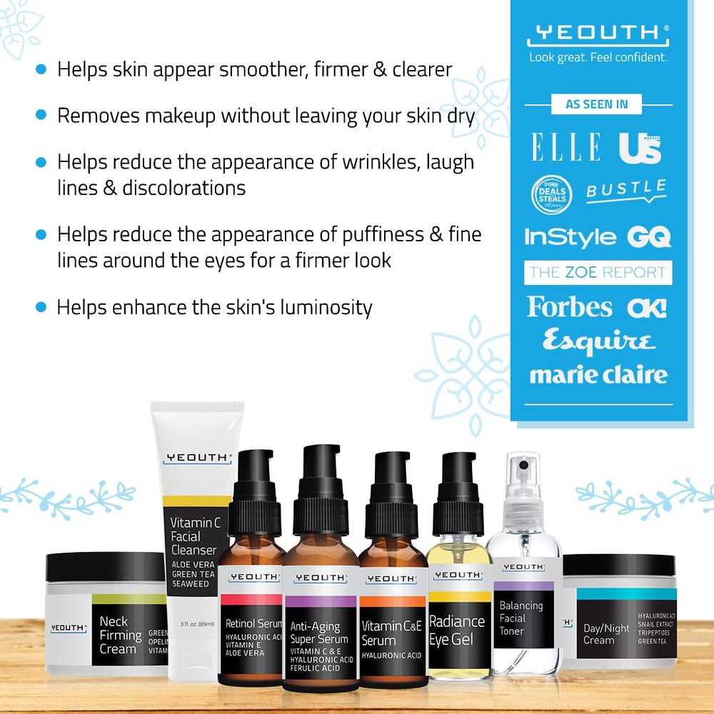 YEOUTH Vitamin C Serum bottle helps even skin tone and boost hydration.