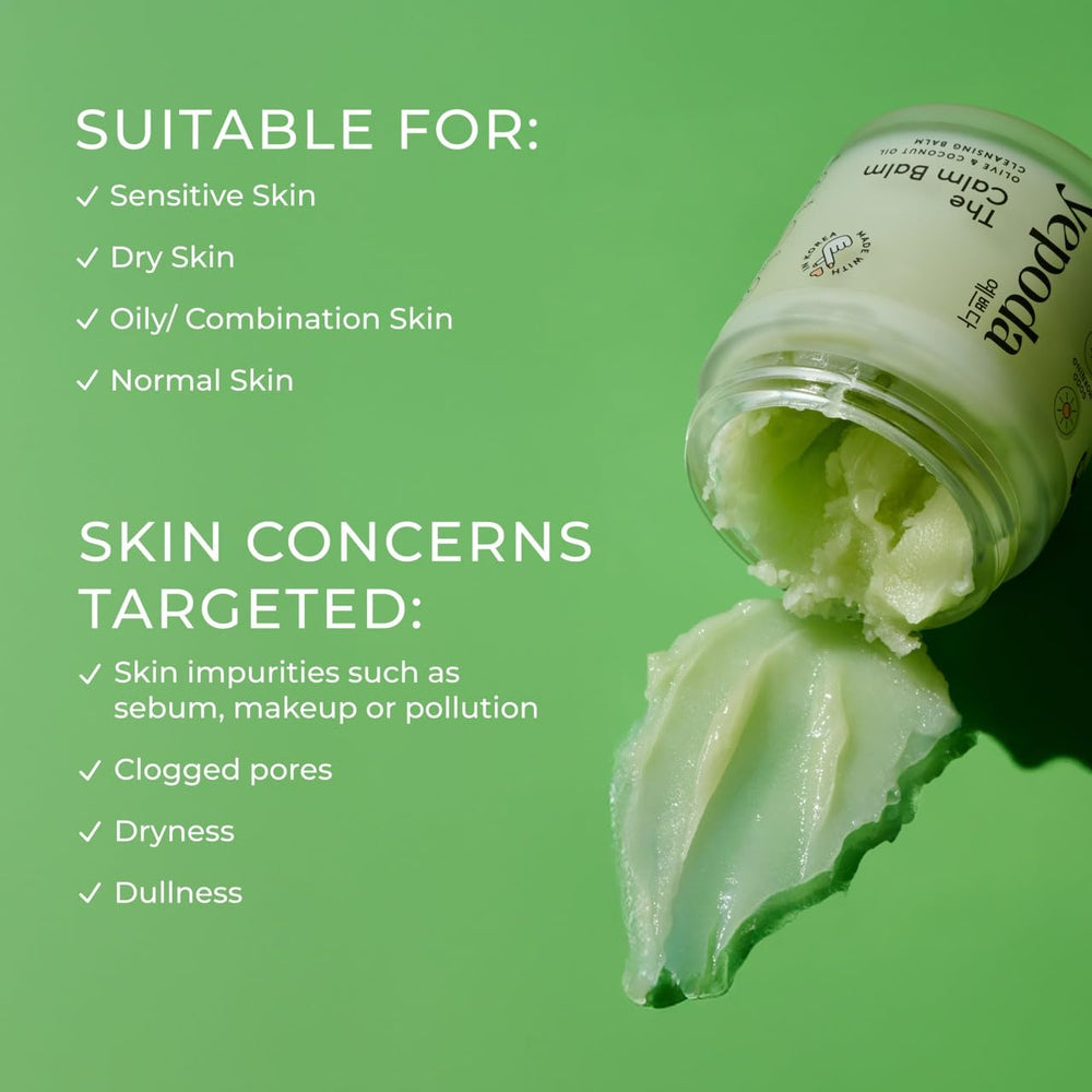 Yepoda The Calm Balm being applied on skin demonstrates gentle cleansing in action.