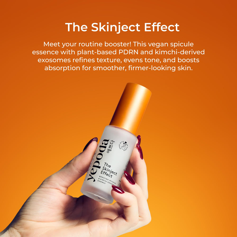 Yepoda Skinject Effect plant-based PDRN close-up illustrating vegan, skin-boosting ingredients