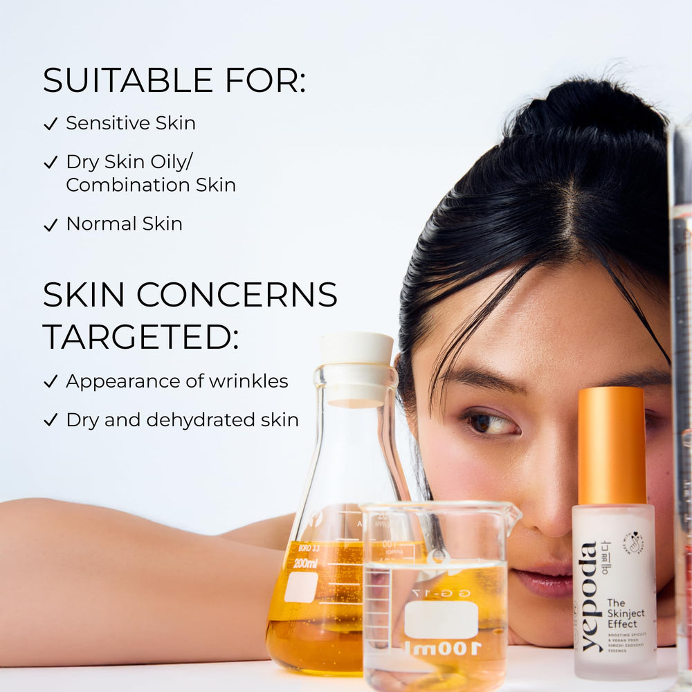 Yepoda Skinject Effect serum texture being applied to skin to support smooth absorption