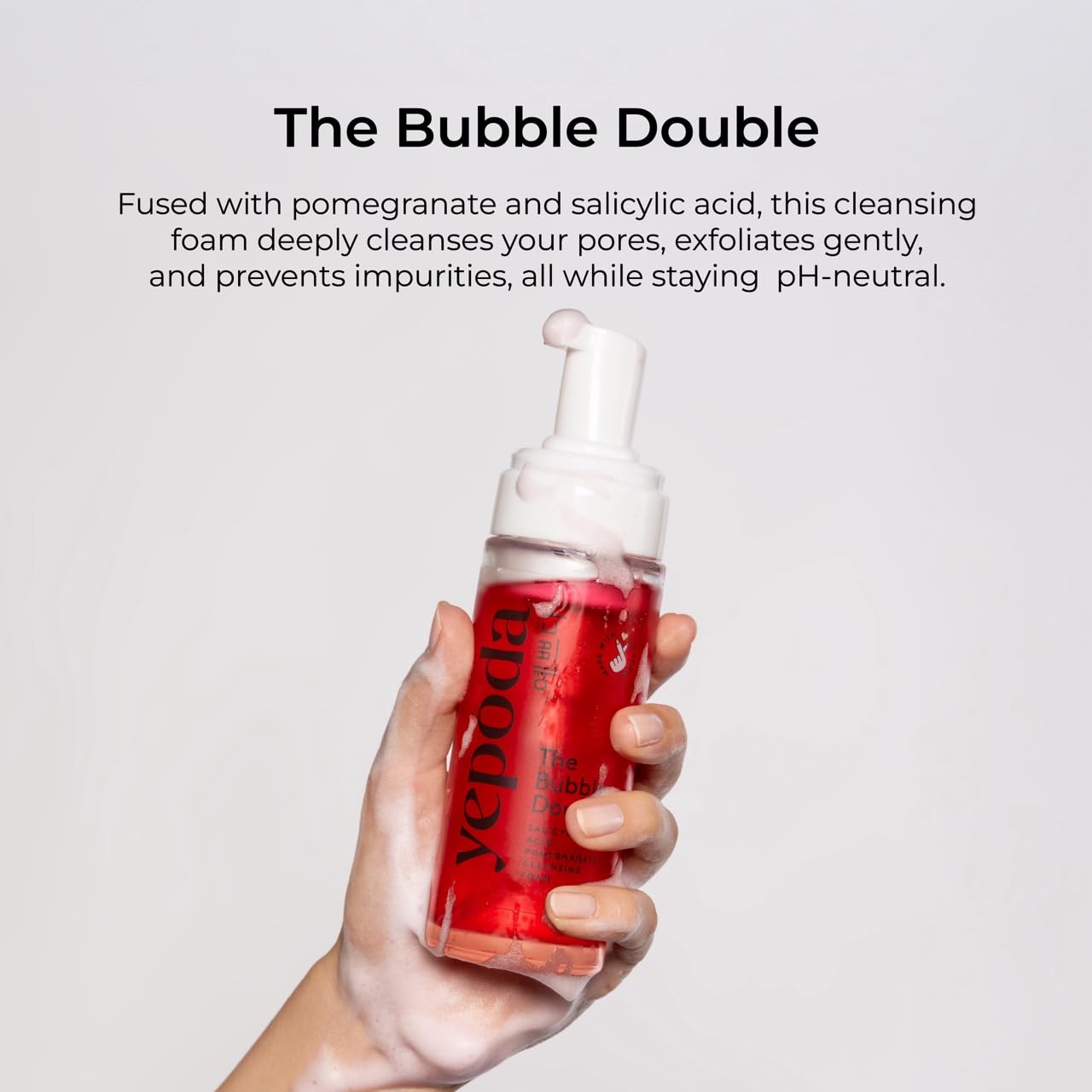 Yepoda The Bubble Double, limpieza suave con pH neutro para la piel