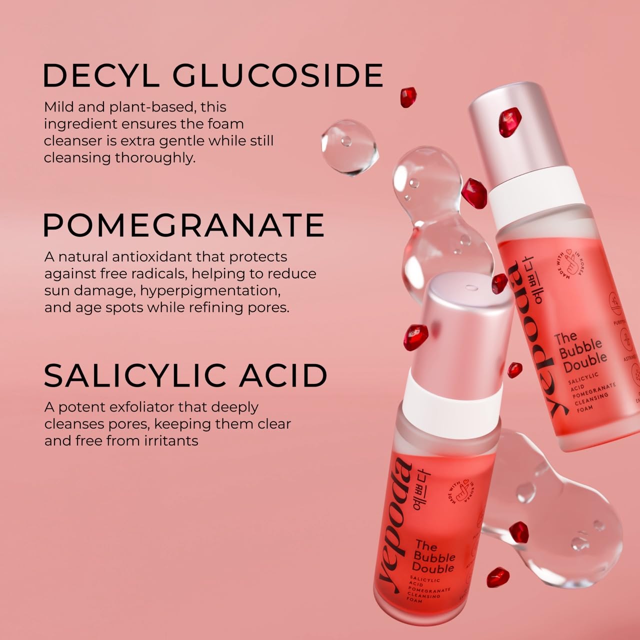 Yepoda The Bubble Double, probado dermatológicamente para todo tipo de piel