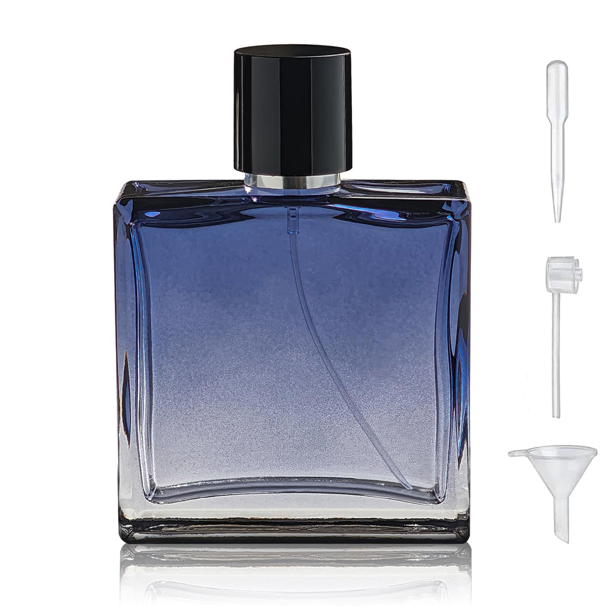 Yerpkefey 100ml glass perfume bottle front view for easy fragrance storage.