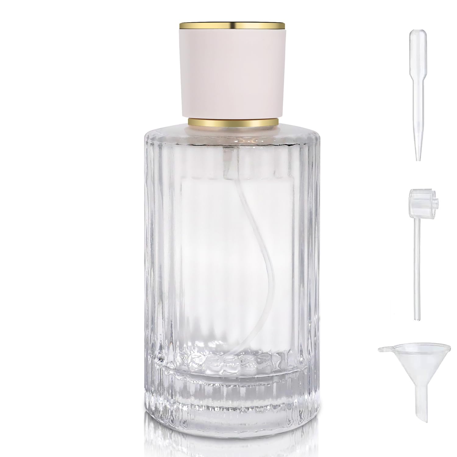 Yerpkefey 100ml round glass spray bottle designed for precise perfume application.