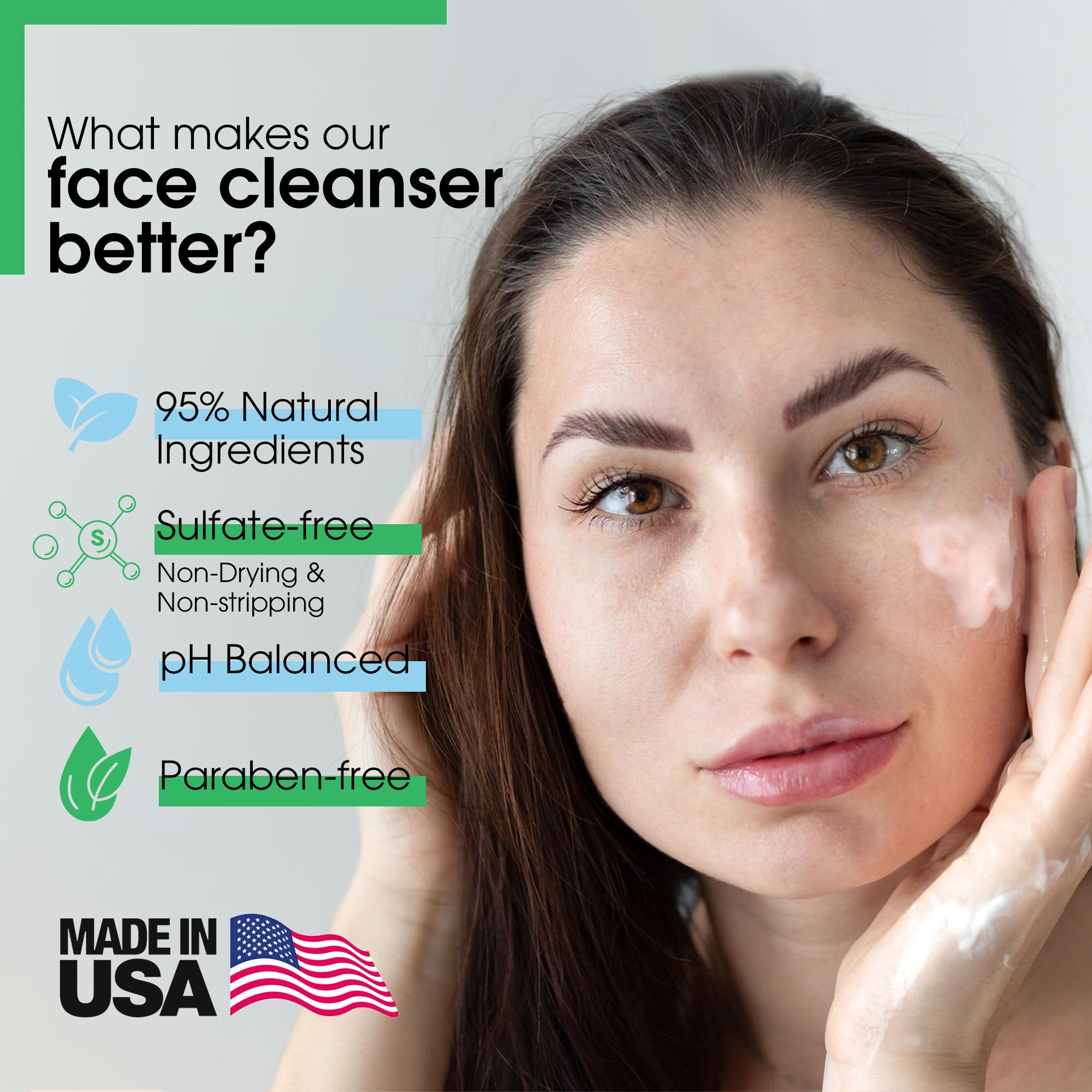 Product packaging highlighting natural ingredients and cruelty-free status.