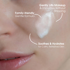 Creamy milk cleanser texture close-up, ideal for gentle cleansing.