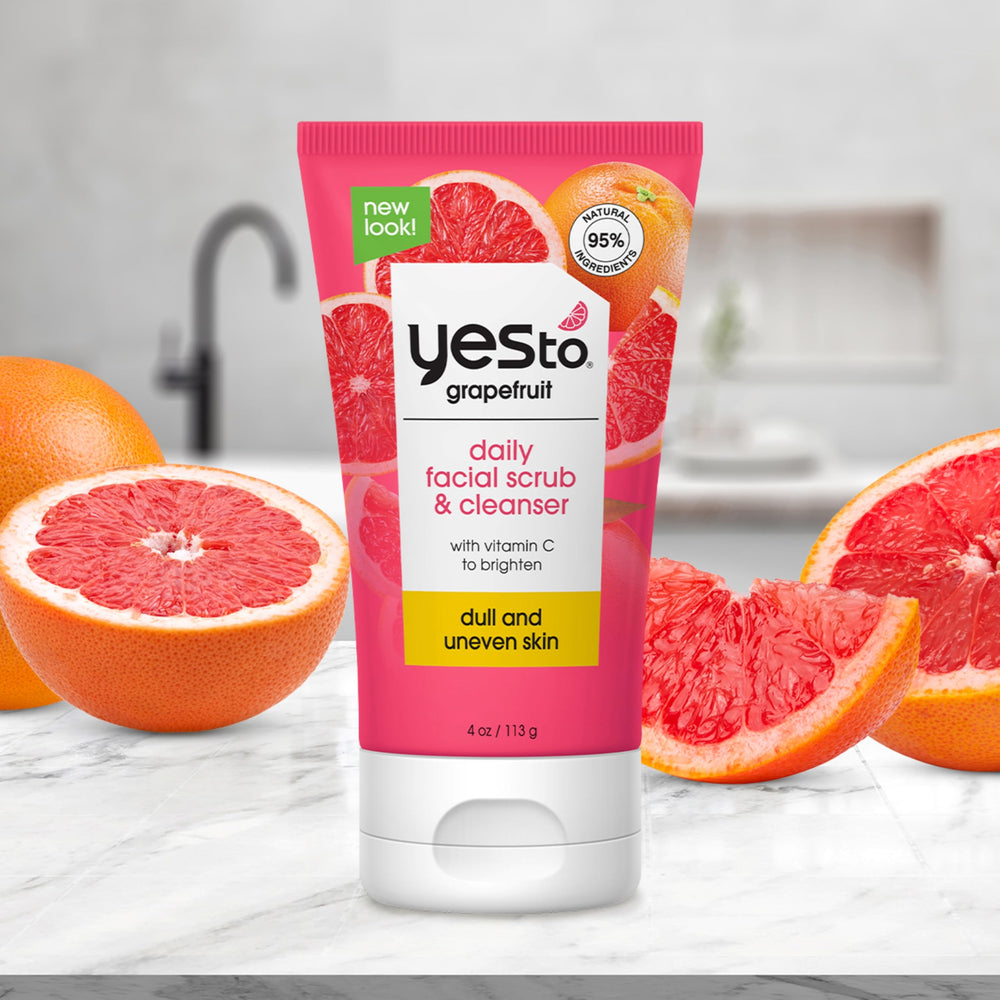 Yes To Pomelo exfoliante facial: etiqueta indica producto cruelty-free.