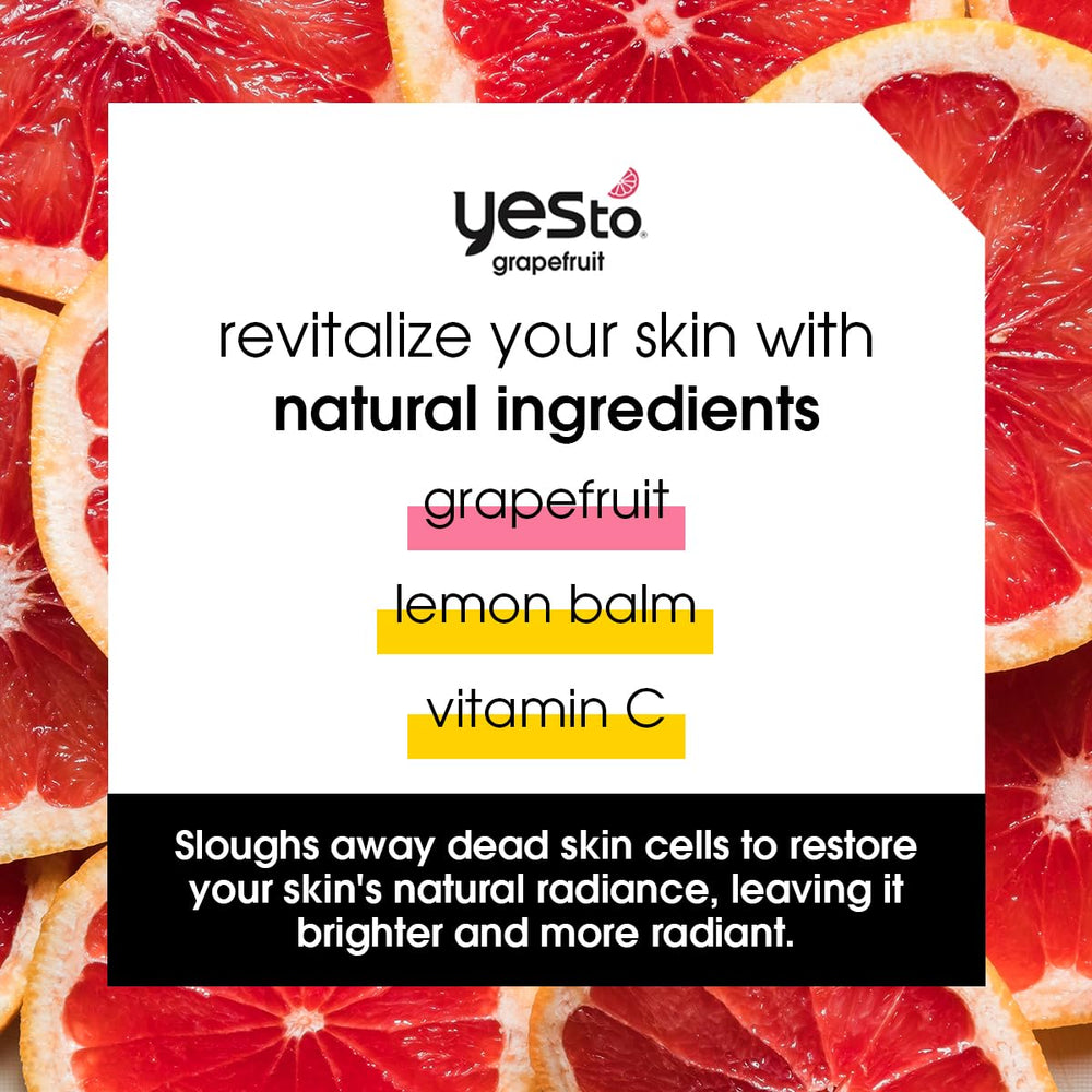 Yes To Pomelo exfoliante facial: textura de gránulos para piel más suave.