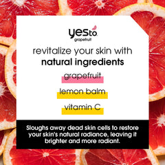 Yes To Pomelo exfoliante facial: textura de gránulos para piel más suave.