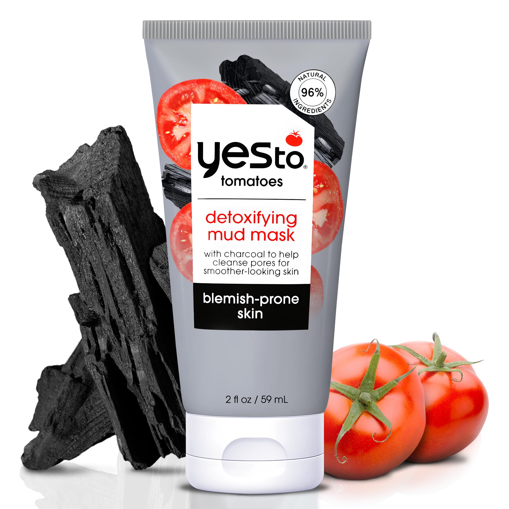 Yes To Tomatoes mascarilla arcilla detox empaquetado, opción práctica para uso semanal.