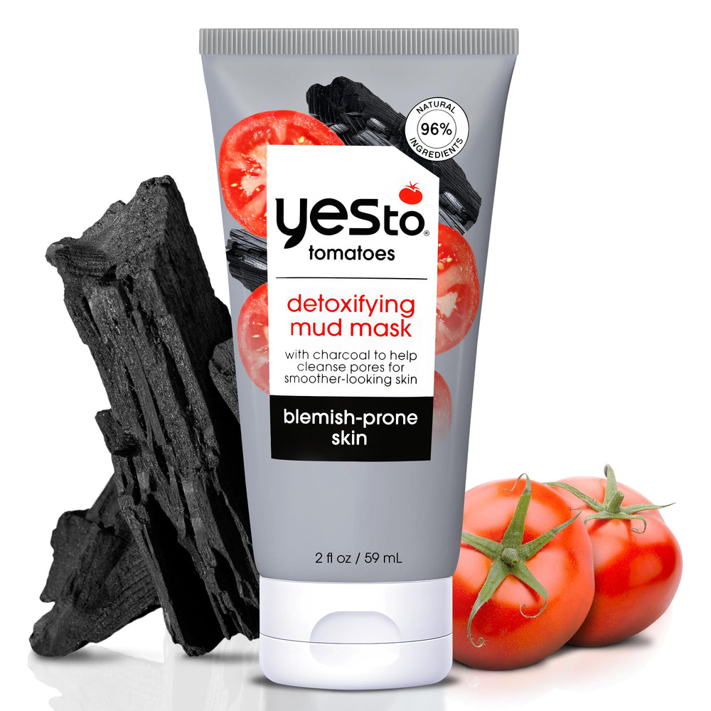 Yes To Tomatoes mascarilla arcilla detox empaquetado, opción práctica para uso semanal.