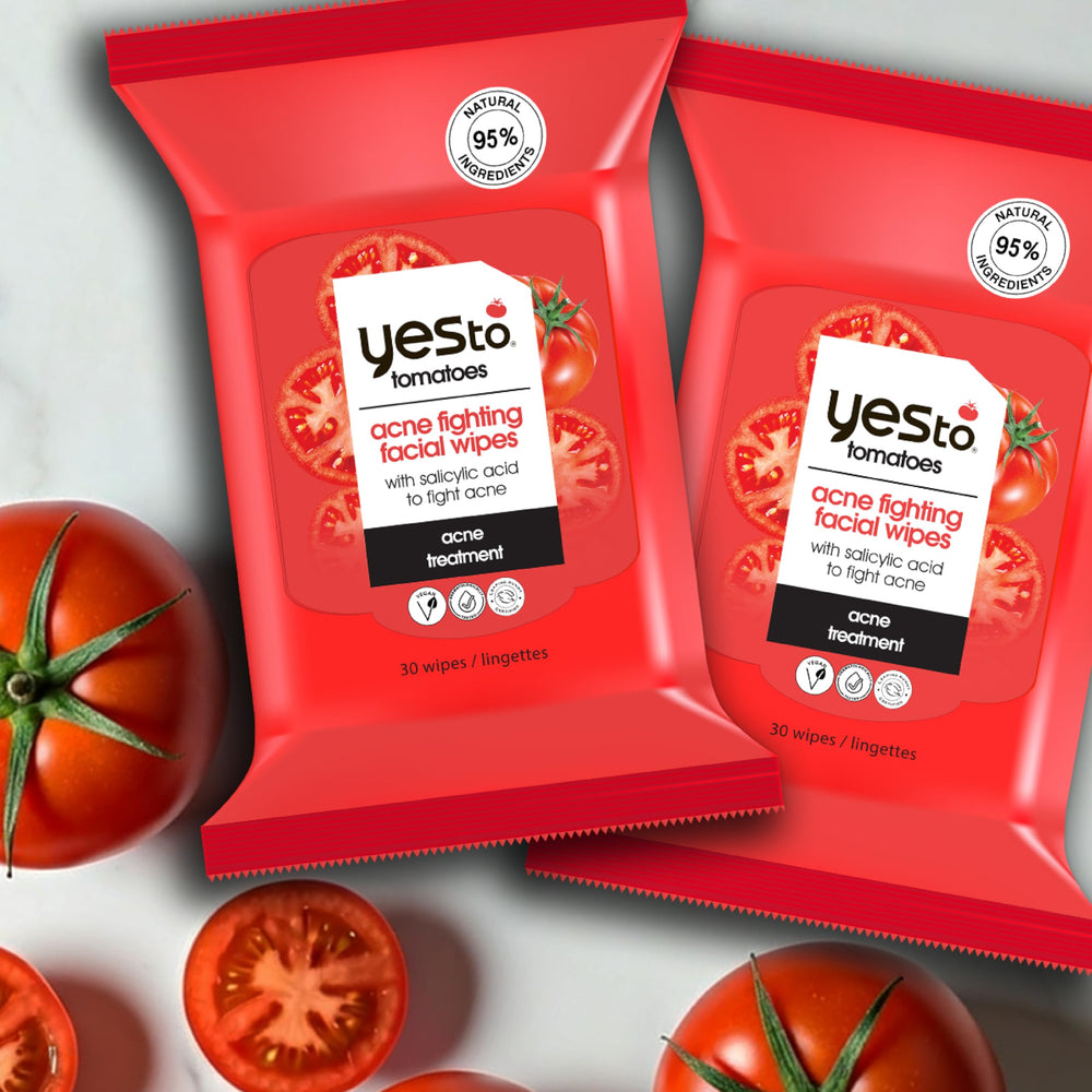 Yes To Tomatoes, toallitas con ácido salicílico exfolian suavemente y desobstruyen poros.