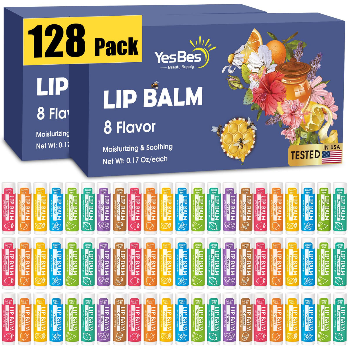 YesBes vanilla lip balm tube delivering daily hydration