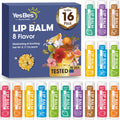 YesBes 16-Pack Lip Balm - 8 Flavors with Vitamin E & Coconut Oil