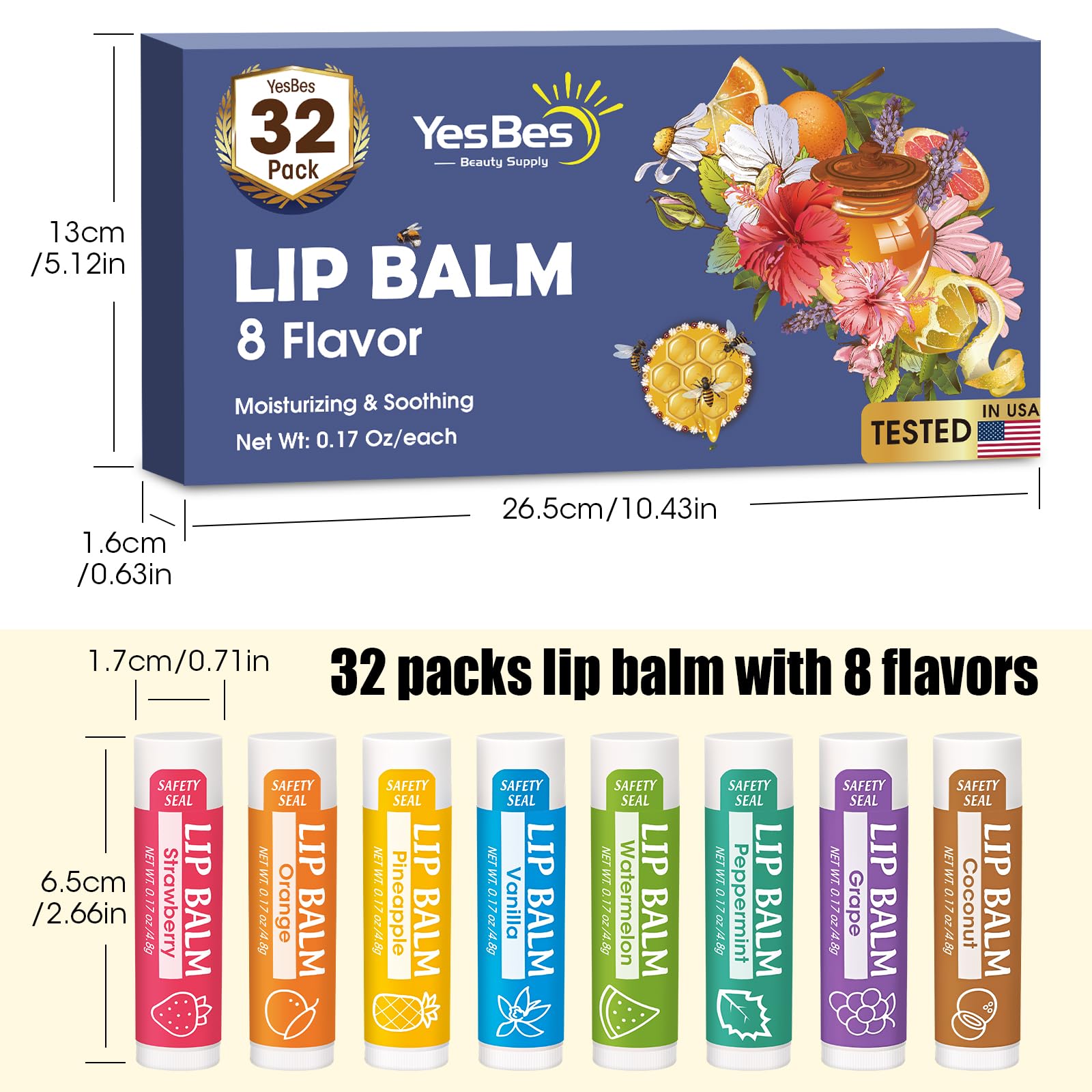 YesBes bálsamo labial fresa suavidad instantánea y color natural