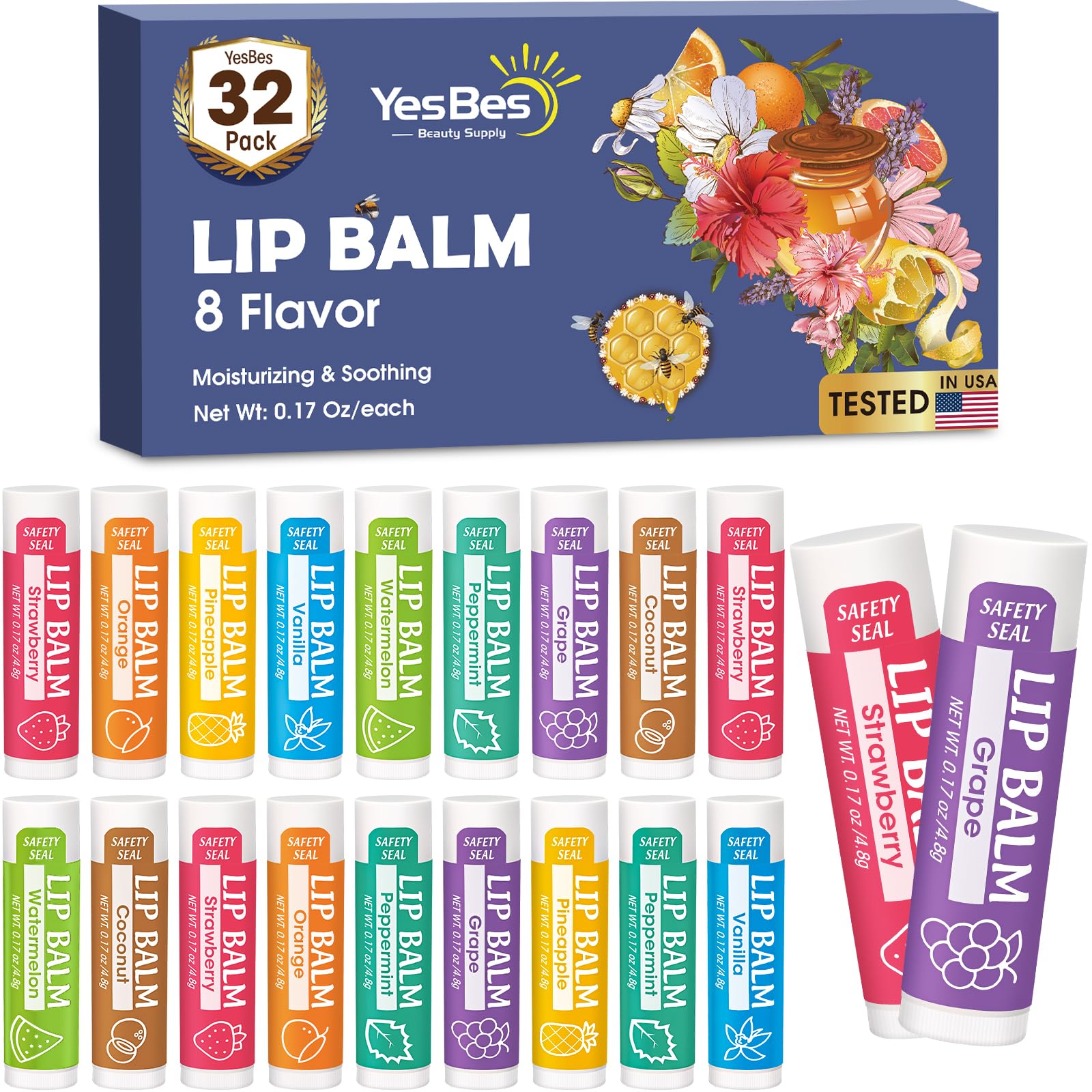 YesBes bálsamo labial vainilla suave para hidratación diaria