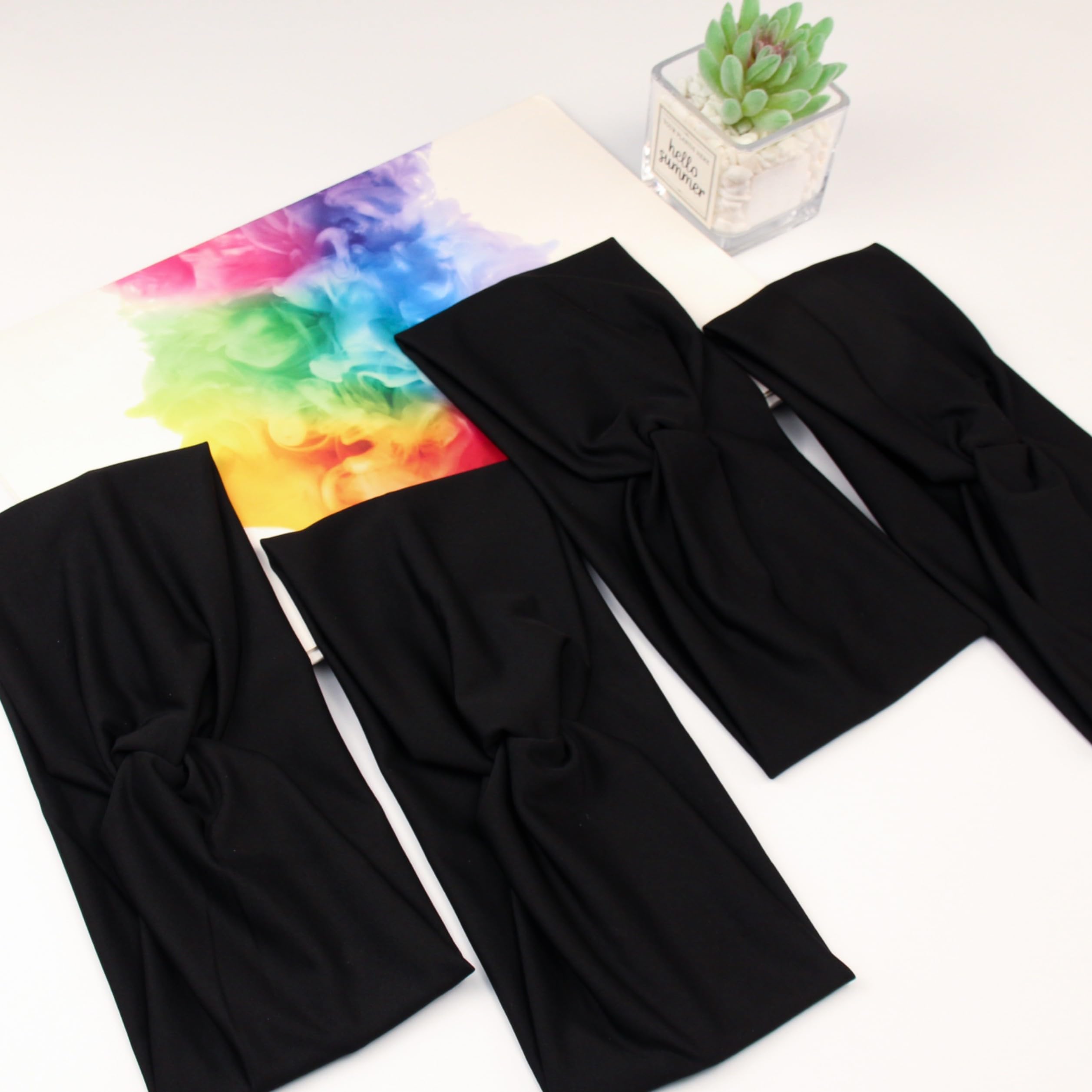 Conjunto de 12 bandas Yeshan negras, para deporte y moda.
