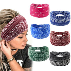 Bandana Yeshan ancha floral azul, ideal para deporte diario