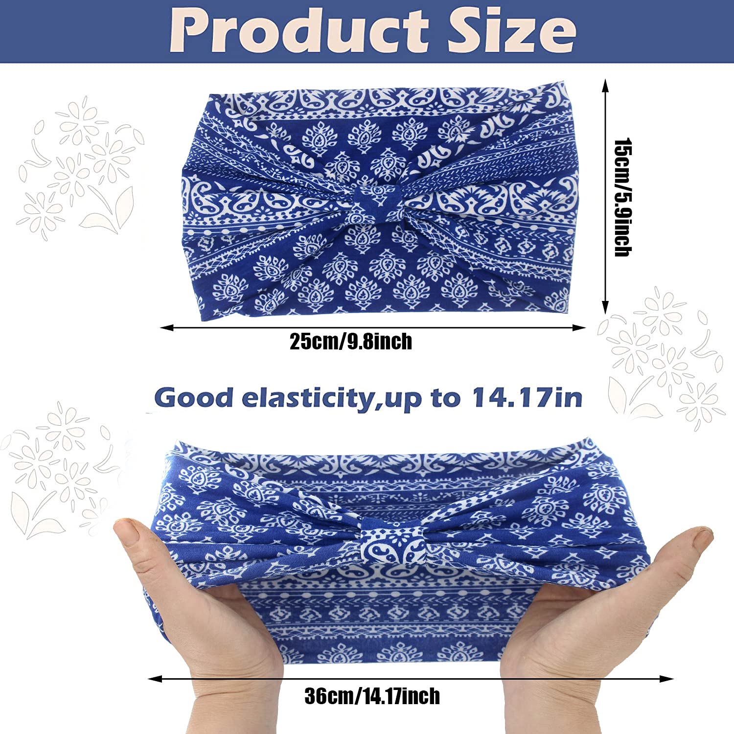 Bandana Yeshan ancha floral rosas, combina con atuendos