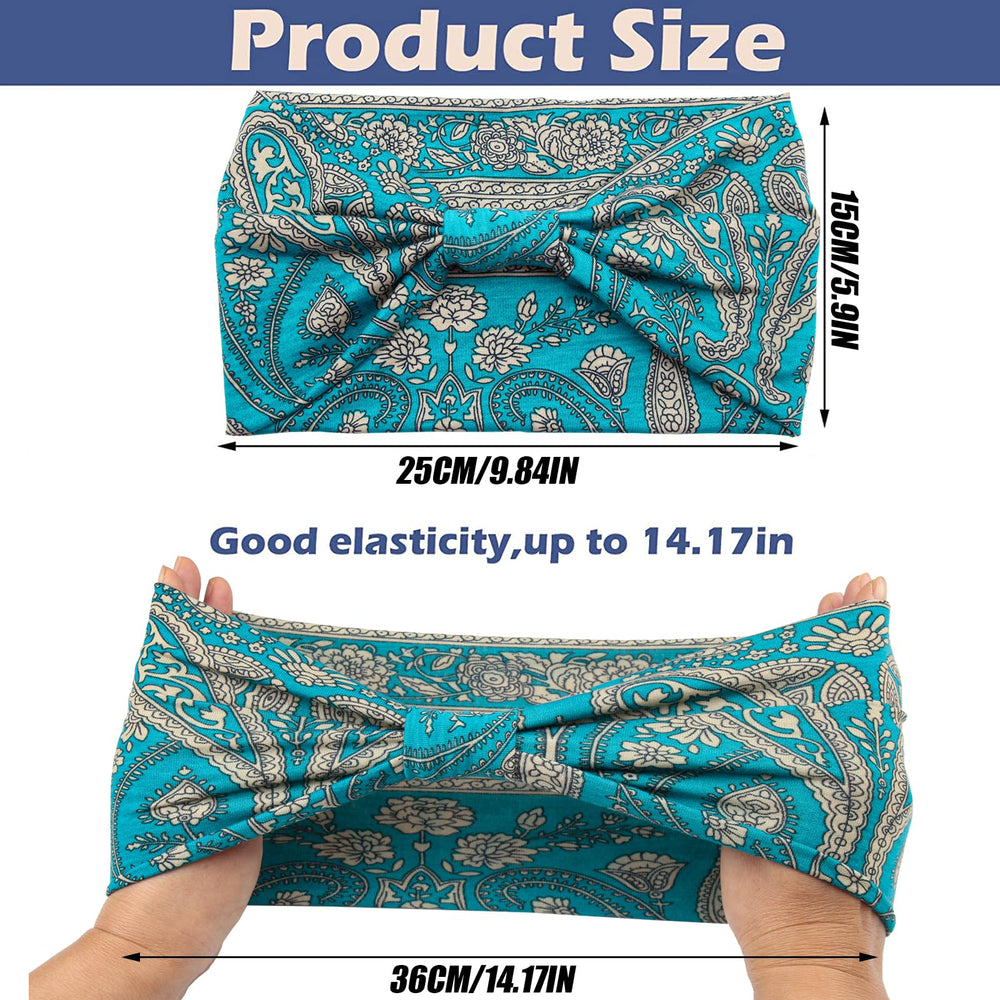 Bandana ancha Yeshan boho azul, absorbente y cómoda para entrenamientos intensos.