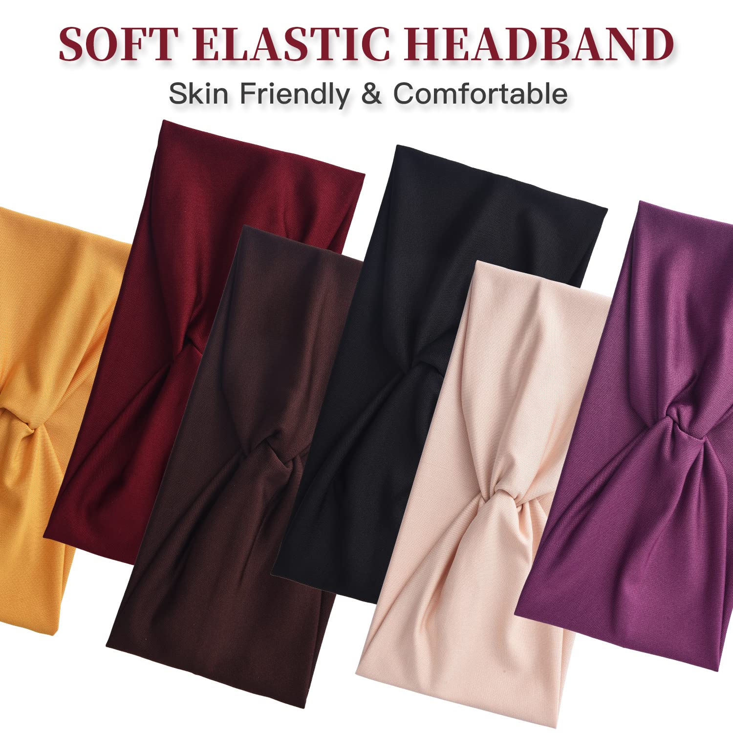 Yeshan colorful solid pack headbands elevate outfits for daily wear or sport.