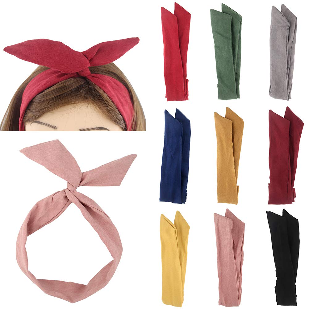Yeshan bunny ears headband with soft fabric and flexible wire for playful styling.