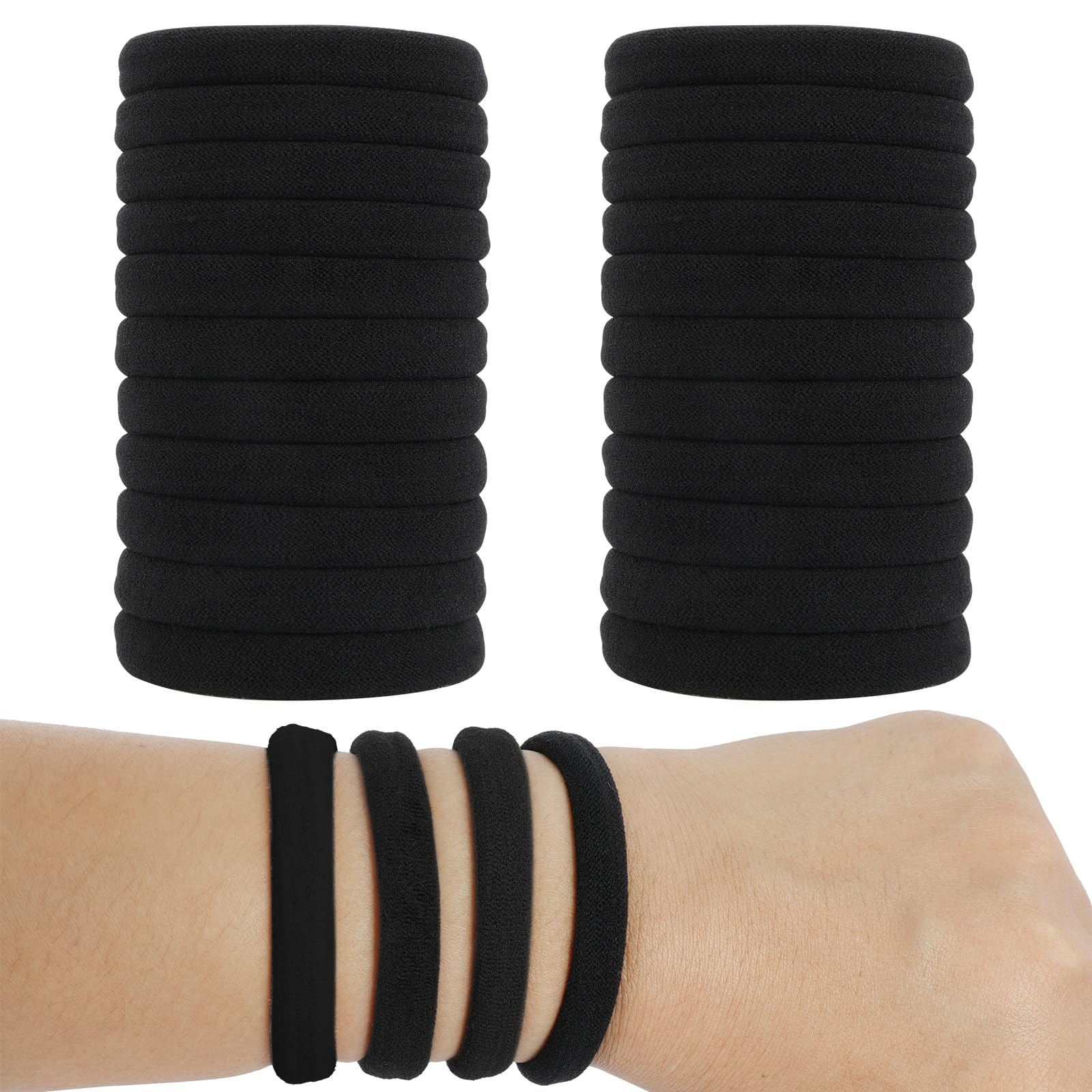 YESIACE hair ties 120-pack black 2-inch hero demonstrates versatile daily styling.