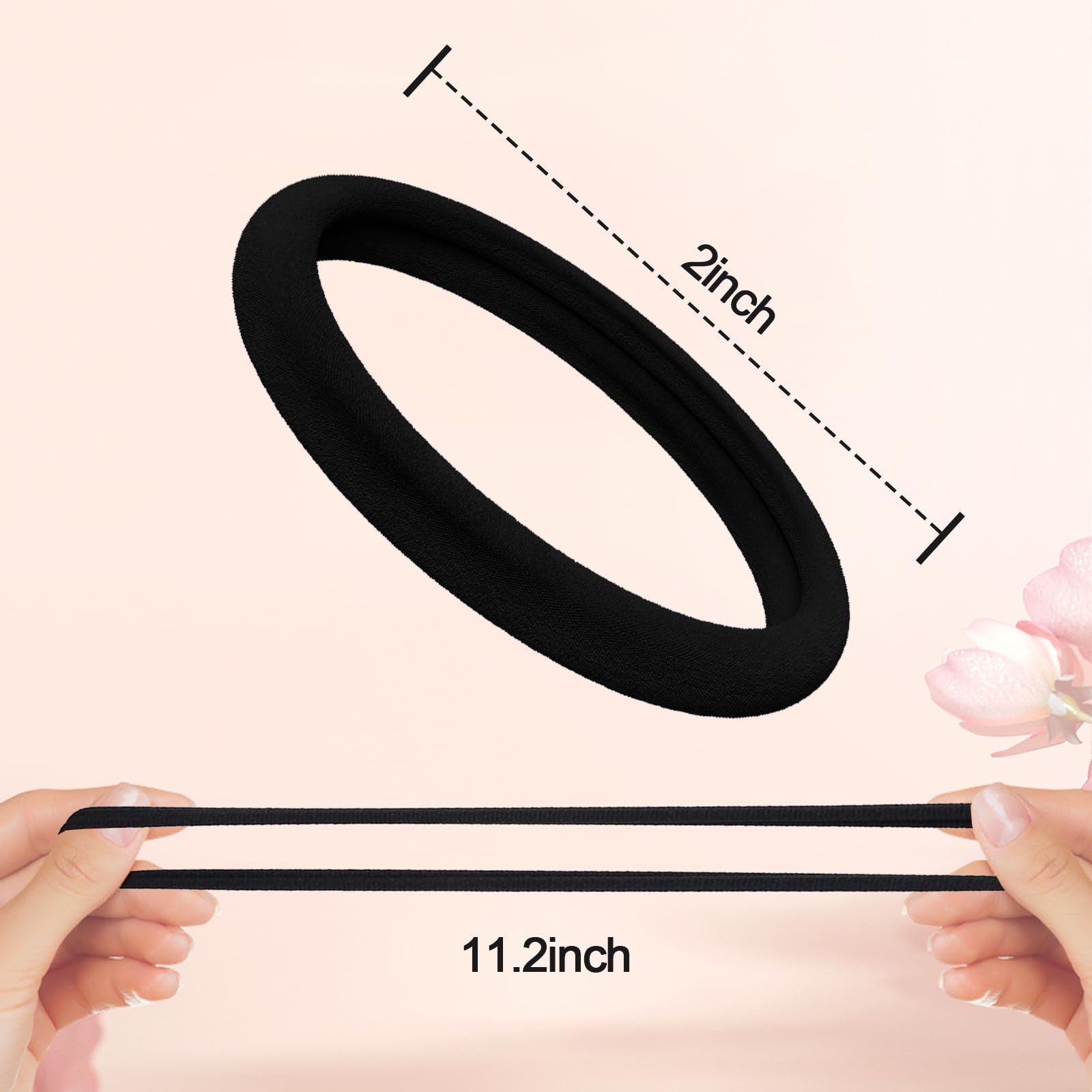 YESIACE seamless 2-inch closeup shows snag-free hair-friendly elasticity.
