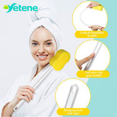 Yetene 8-shape design yellow sponge for efficient body cleaning.