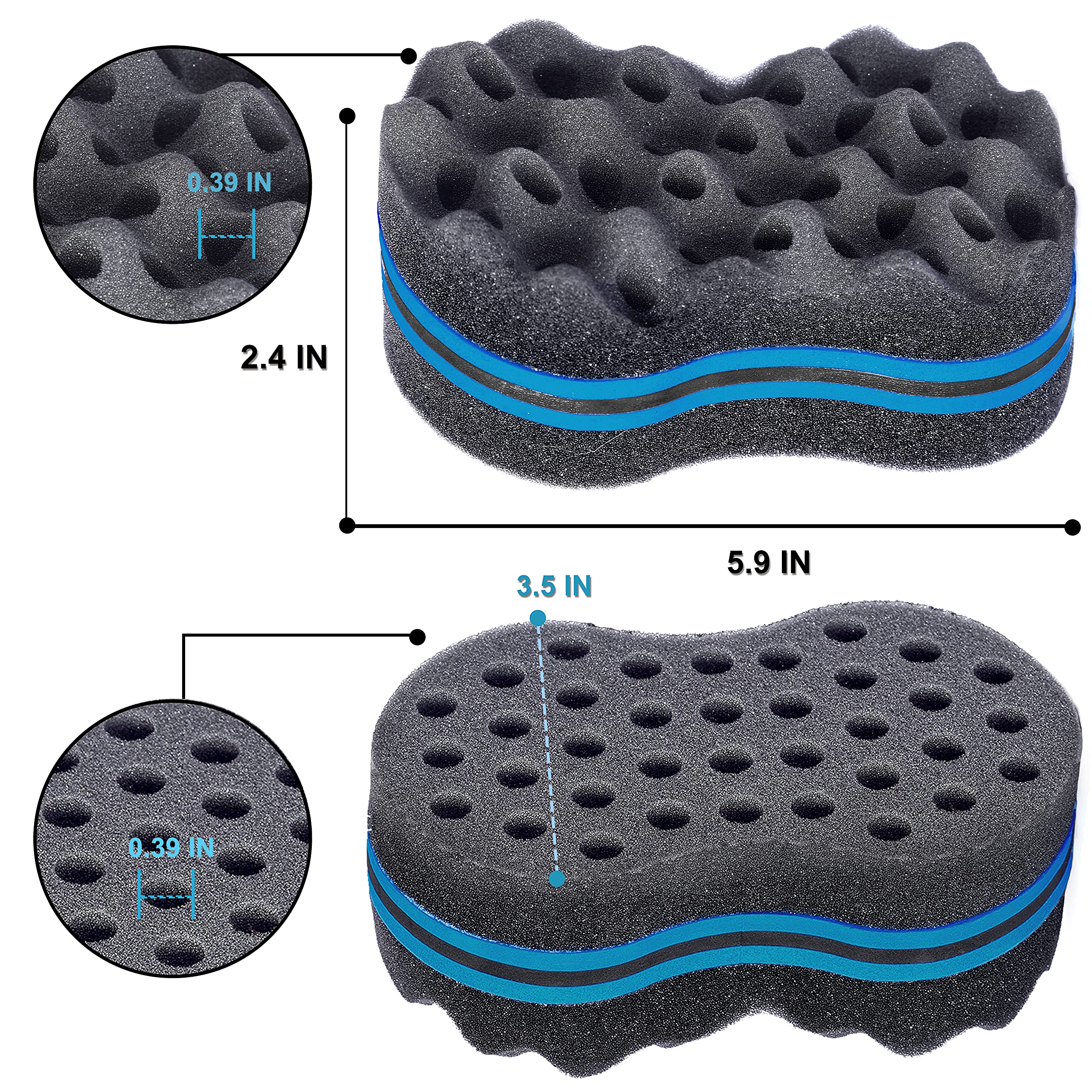 YEZEY Two-Side Hair Sponge offering versatile shaping for twists and curls
