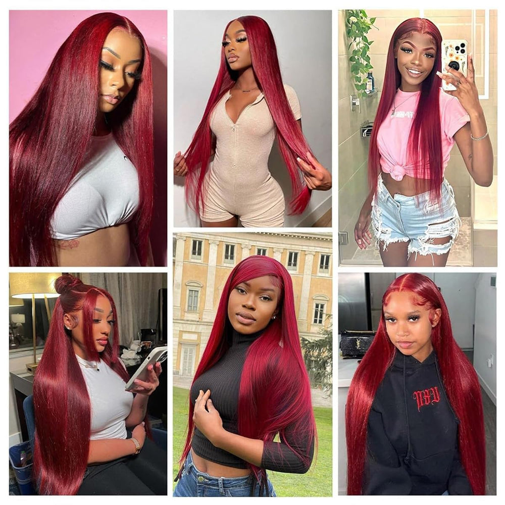 YFFSSJFC burgundy wig suitable for weddings and parties