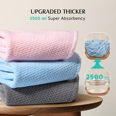 YFONG blue microfiber towel wrap fits most heads for fast drying.