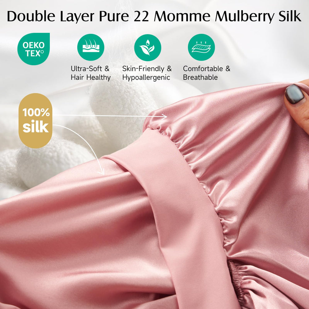 YFONG double-layer silk bonnet inner layer offers gentle contact for hair care.