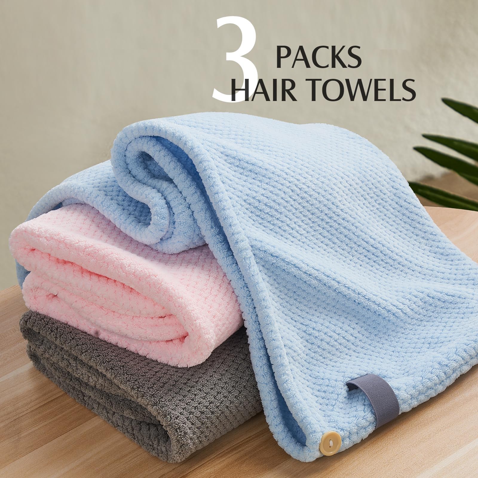 YFONG microfiber wrap absorbs water quickly for faster styling prep.