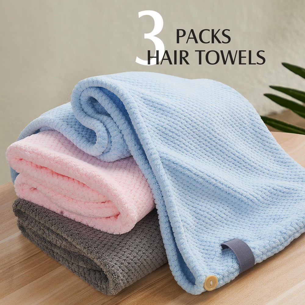 YFONG microfiber wrap absorbs water quickly for faster styling prep.