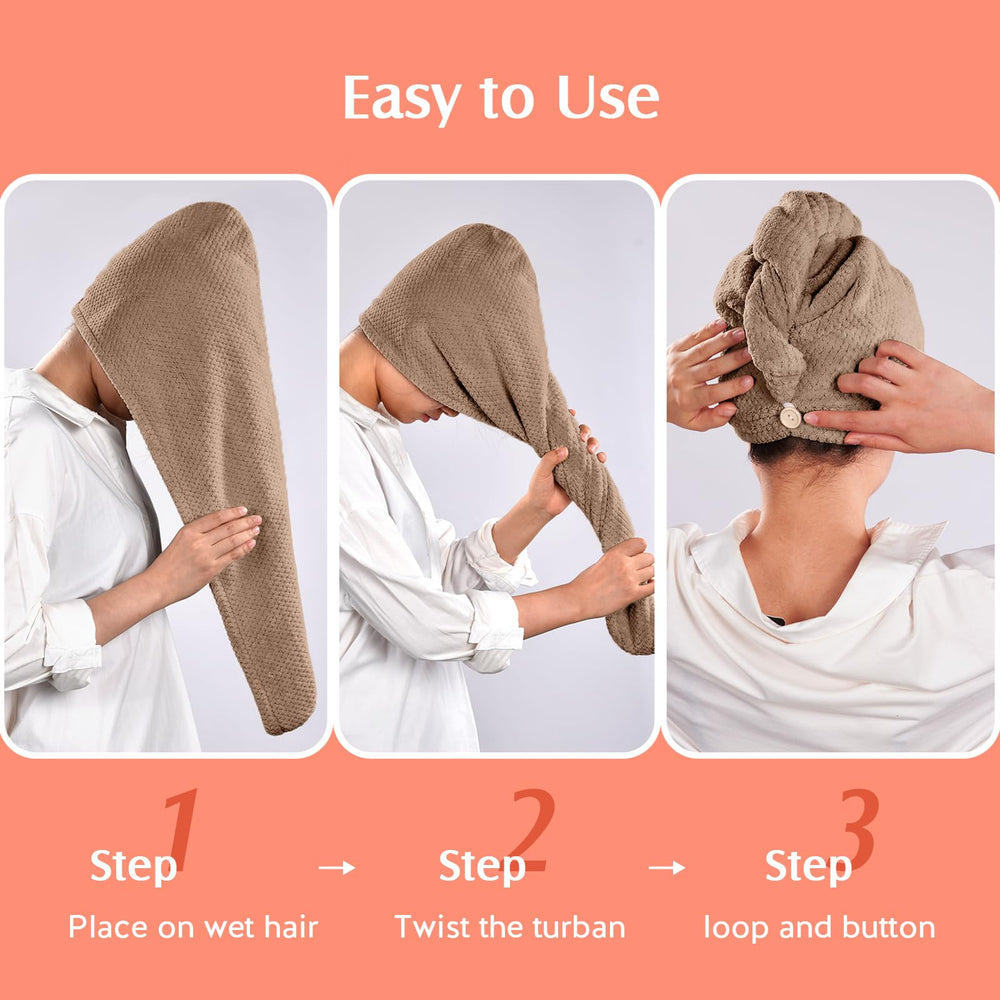 Tallas M y L de la toalla YFONG para todo tipo de cabello.
