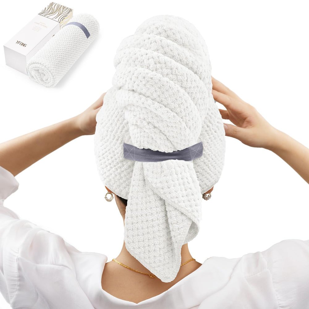 Toalla YFONG de microfibra grande para secado rápido del cabello