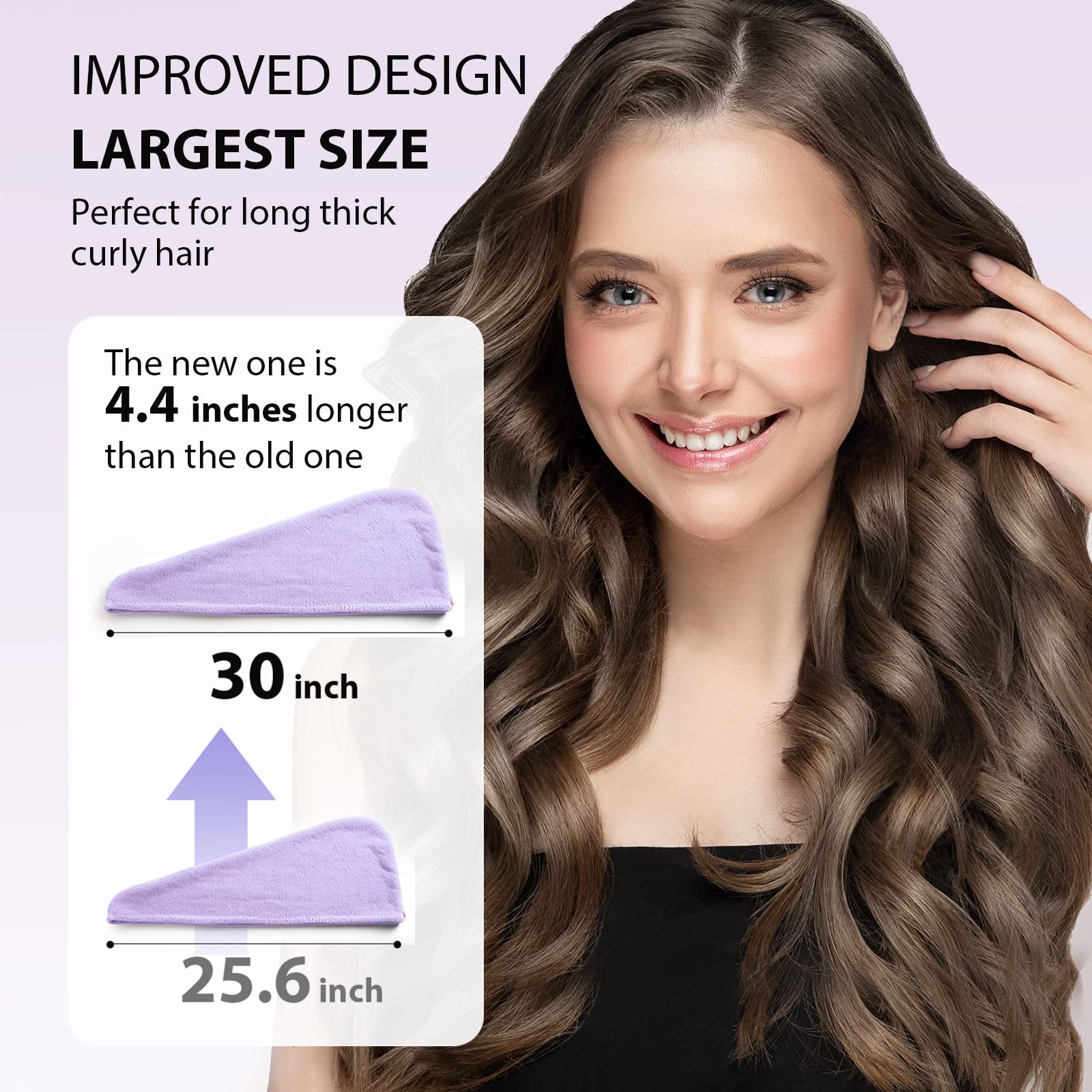 Toalla turbante suave de YFONG que reduce frizz para la rutina despues del baño.