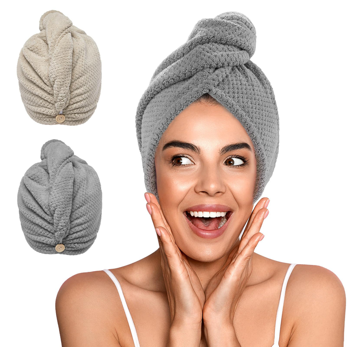 Toalla de microfibra YFONG para secado rápido del cabello