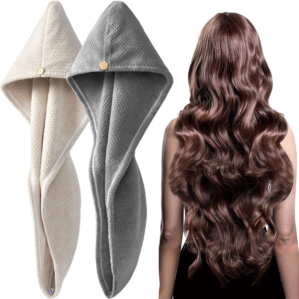 Toalla microfibra YFONG grande para secado rápido del cabello y menos frizz.