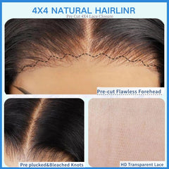 YFOXI pre-plucked hairline bob wig for a realistic part.