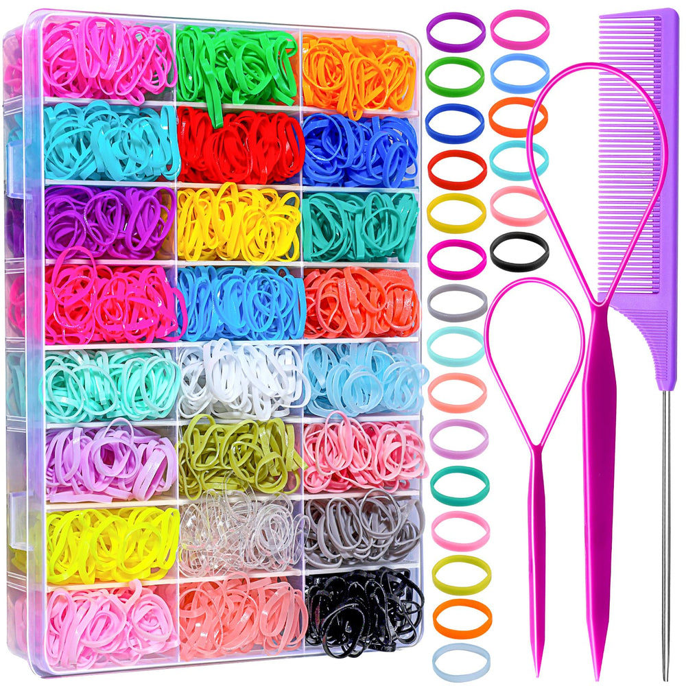 Gomas elásticas YGDZ en 24 colores con estuche para ordenar el peinado